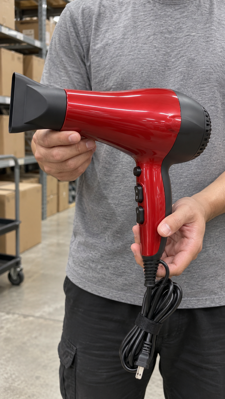 Uncropped portrait of the red hair dryer from Item 2.